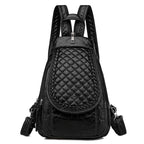 KMFFLY Damen Rucksack Weiß – Weicher Washed PU Leder Rucksack mit Blumenstickerei, klein & vielseitig
