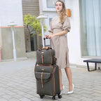 GraspDream PU Rolling Luggage Set – 16/20/24 Zoll Trolley Koffer mit Handtasche für Männer & Frauen