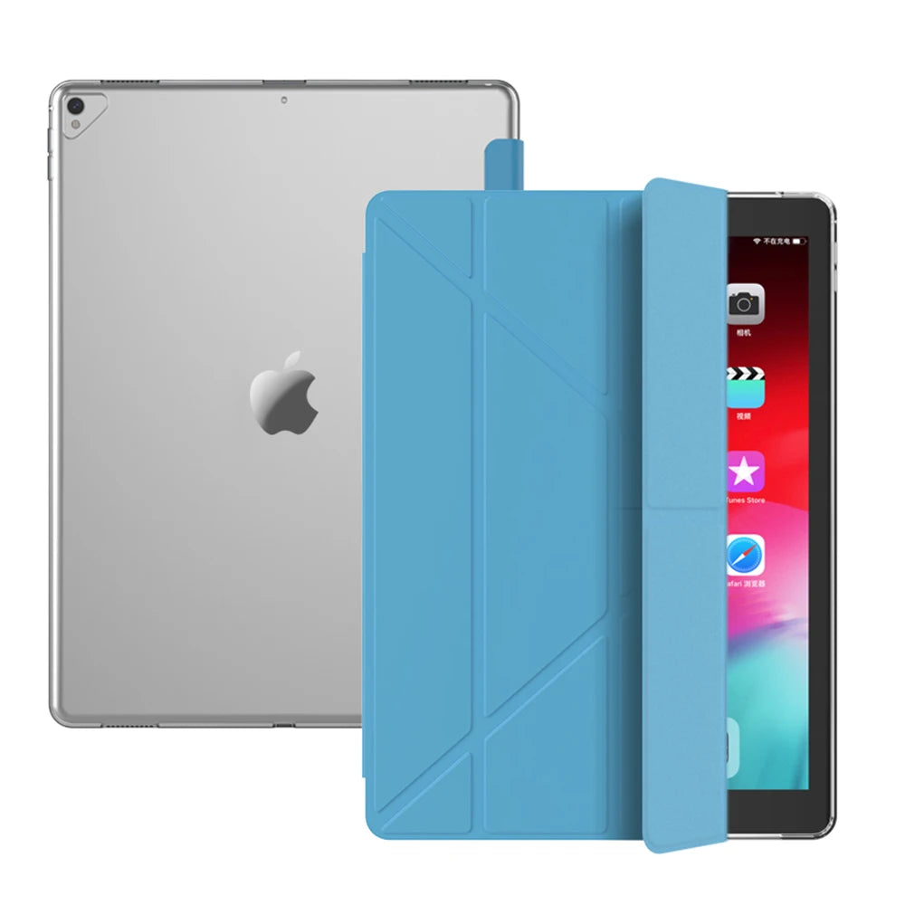 PU Leder Smart Case für iPad Pro 12.9 Zoll (2015 & 2017) – Magnetische Tablet Schutzhülle mit Silikon-Innenschale