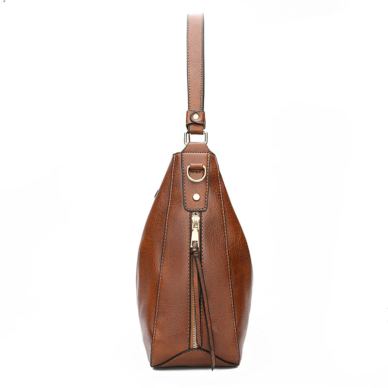 Damen Hobo Bag aus Leder-Optik – Große Schultertasche mit viel Stauraum, lässige Tote Bag für Alltag & Freizeit