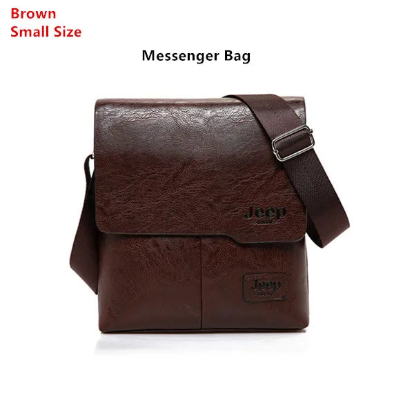 JEEP BULUO Herren PU-Leder Messenger Bag 2er-Set – Business & Casual Crossbody Schultertaschen für Männer