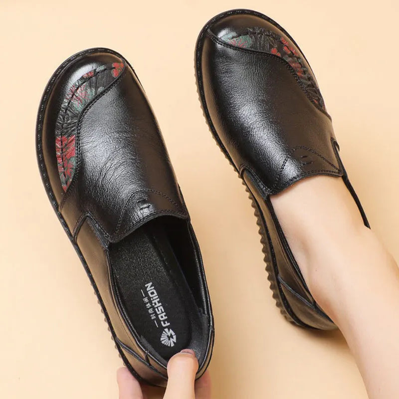 Lorilury Damen Leder Ballerinas – Handgefertigte Vintage Flats, Elegante Loafers und Moccasins für Freizeit & Alltag