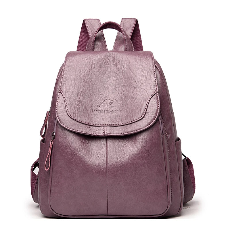 KMFFLY Damen Leder-Rucksack – Weicher Vintage Rucksack aus echtem Schafleder, kompakt & stilvoll (9 Farben)