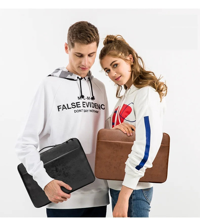 Kinmac Housse en cuir PU pour ordinateur portable – Housse de protection pour MacBook Air/Pro 12–16 pouces, unisexe