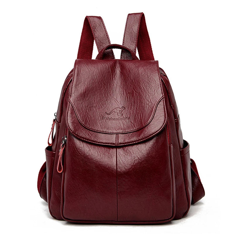KMFFLY Damen Leder-Rucksack – Weicher Vintage Rucksack aus echtem Schafleder, kompakt & stilvoll (9 Farben)