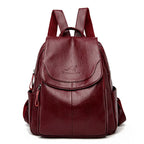 KMFFLY Damen Leder-Rucksack – Weicher Vintage Rucksack aus echtem Schafleder, kompakt & stilvoll (9 Farben)