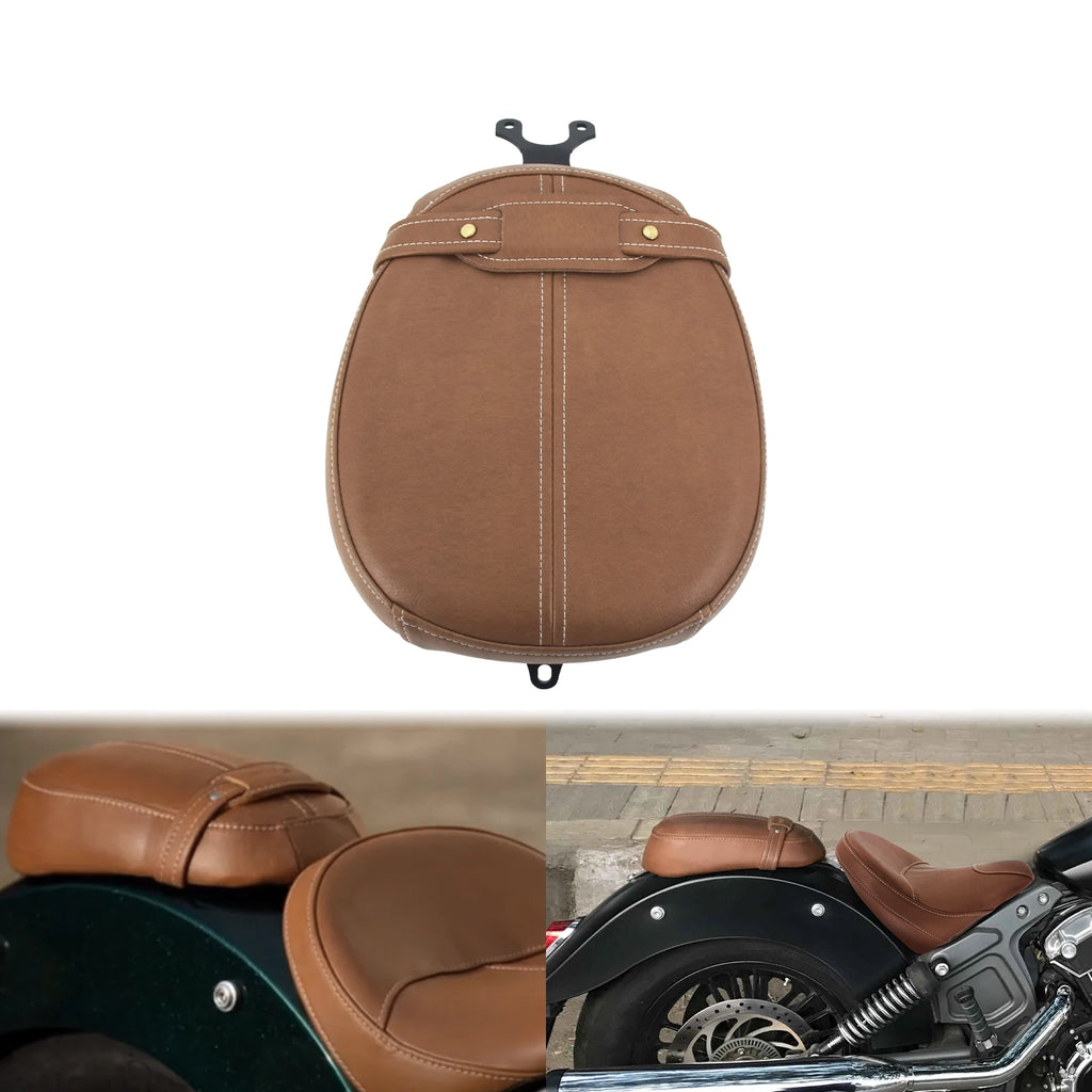 Motorrad Soziussitz aus Leder – Schwarzer/Brauner Beifahrersitz für Indian Scout & Scout Sixty (2015–2020)