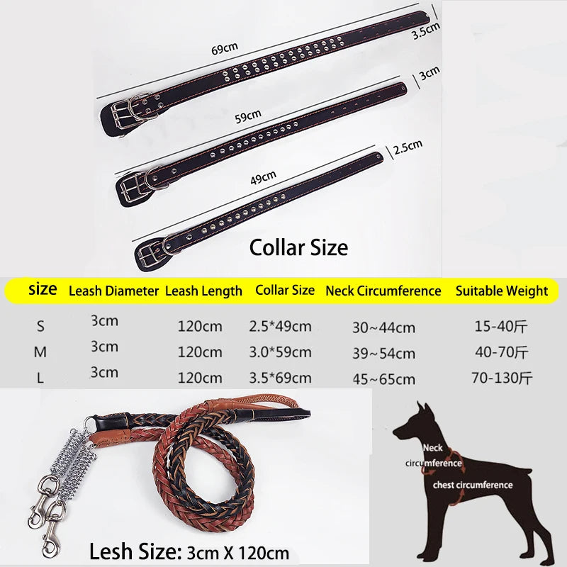 Premium Leder Hundehalsband & Leine Set – Robustes Leder für große Hunde, sicher & stilvoll