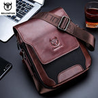 BULLCAPTAIN Herren Leder Messenger Bag – Casual & Business Crossbody Bag aus Echtem Leder