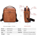 JEEP BULUO Herren 2-teiliges Messenger Bag Set – Split-Leder Schultertasche & Business Crossbody für iPad Mini