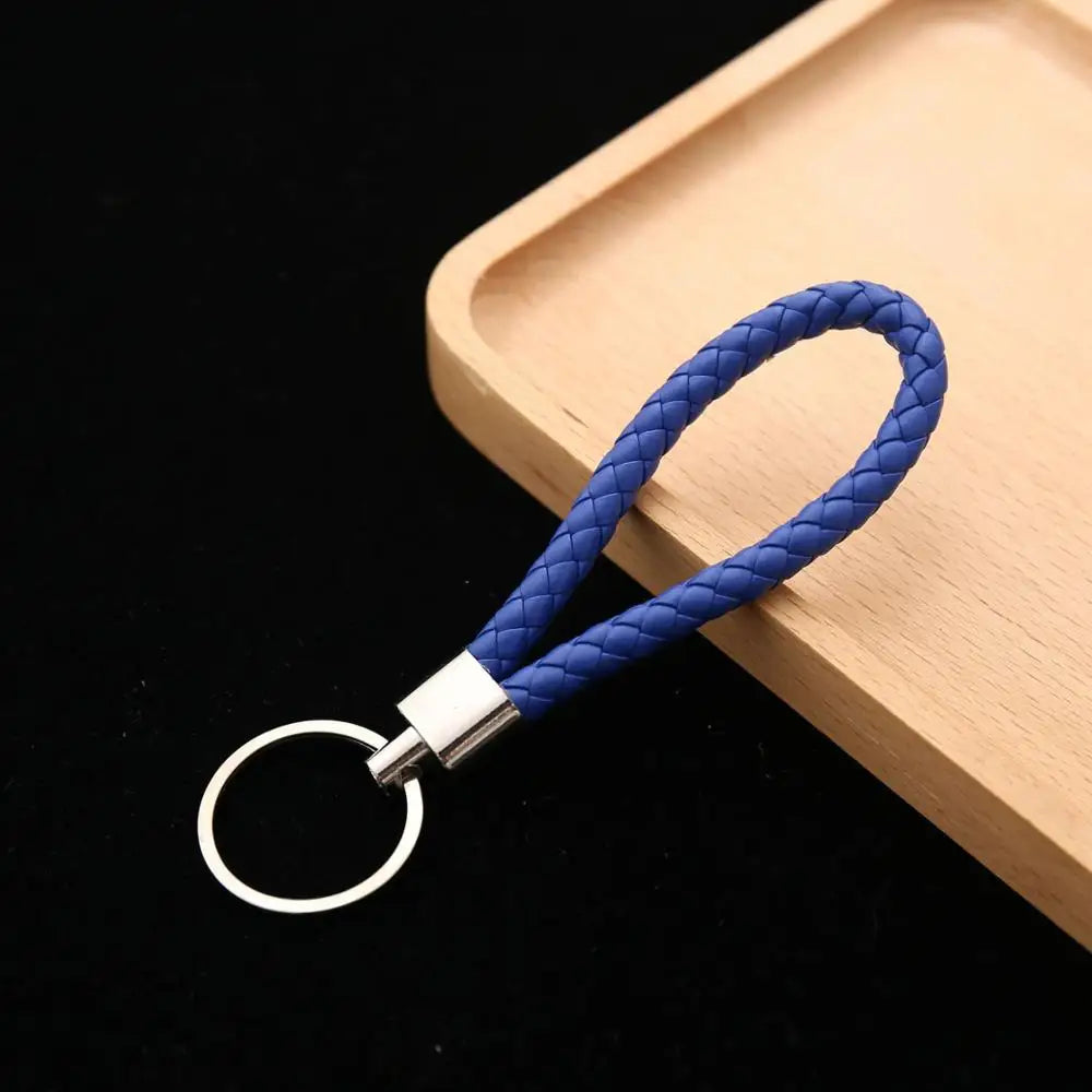 Geflochtener PU-Leder Schlüsselanhänger – Moderner Woven Rope Keychain als Taschen- & Autoanhänger, DIY Leder-Keyring für Damen & Herren