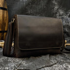 Newsbirds Vintage Herren Leder-Aktentasche – Crazy Horse Laptop Messenger Bag para oficina y oficina 