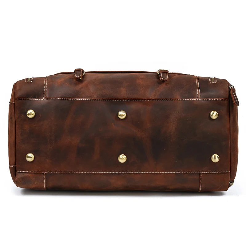 LUUFAN Bolsos de cuero para hombre con bolso de cuero vintage – Bolso de lona Vintage Crazy Horse grande con bolso de mano, bolso de negocios y de fin de semana 