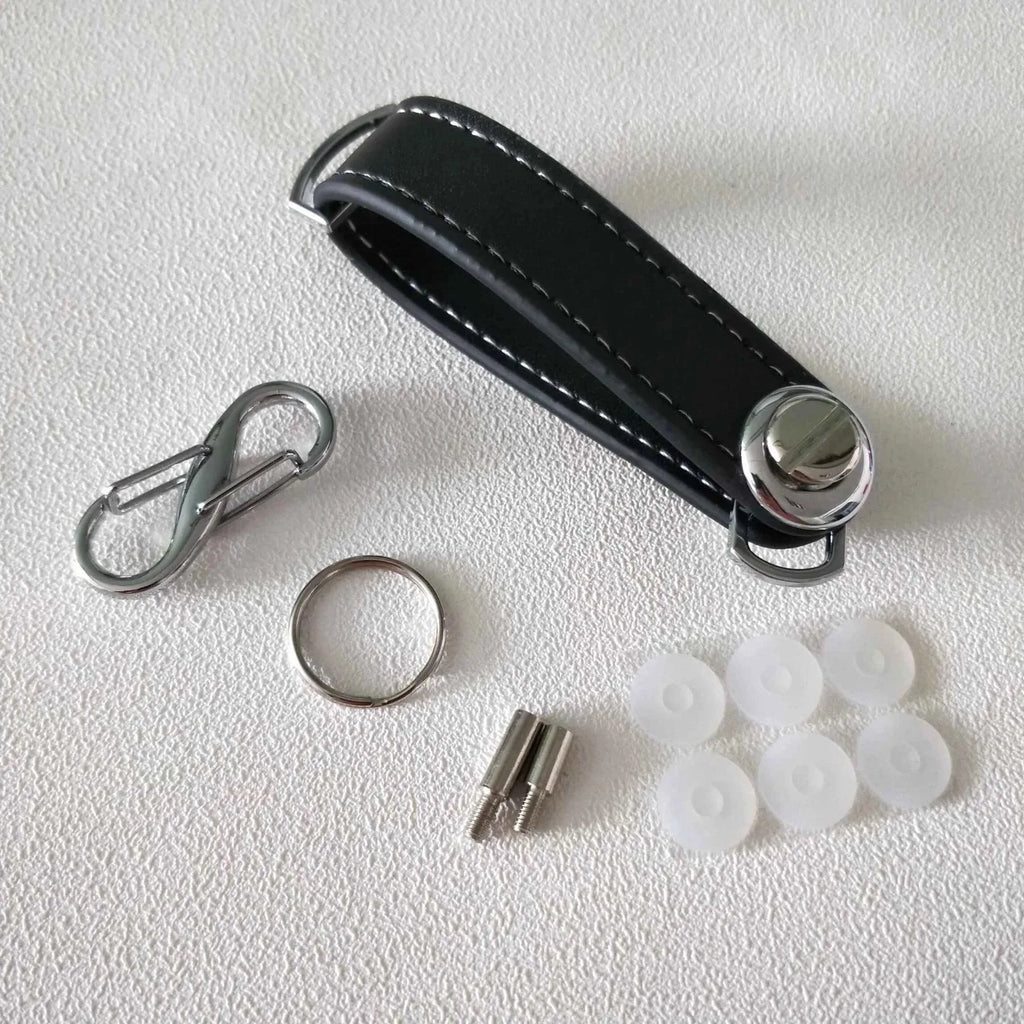 Autoschlüssel-Etui aus echtem Leder – Kompakte Key Pouch mit Karabiner, Schlüssel-Organizer & EDC Key Wallet im Business-Design
