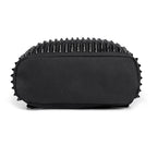 JIEROTYX Punk Rucksack Schwarz – Fashion Canvas Backpack mit Nieten, großer Stauraum für Schule, Alltag & Travel