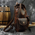 LUUFAN Vintage Crazy Horse Mochila de cuero unisex - Mochila grande para portátil de 15 pulgadas, Reise, Schule &amp; Alltag