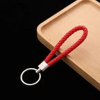 Geflochtener PU-Leder Schlüsselanhänger - Llavero de cuerda tejida más moderno como bolso y colgador de automóviles, llavero de cuero DIY para mujeres y hombres 