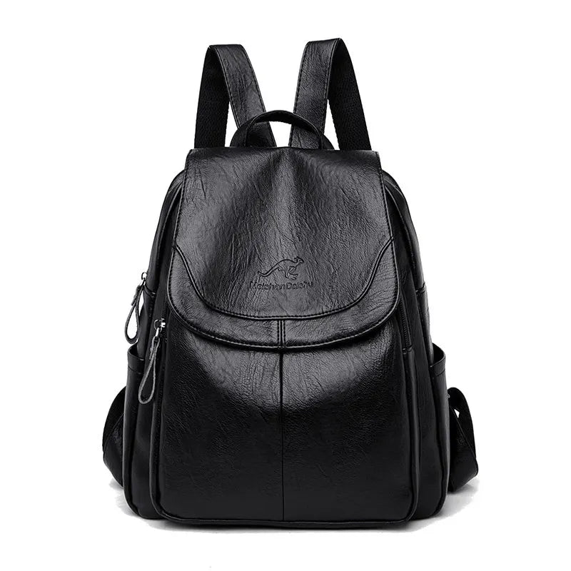 KMFFLY Damen Leder-Rucksack – Weicher Vintage Rucksack aus echtem Schafleder, kompakt & stilvoll (9 Farben)