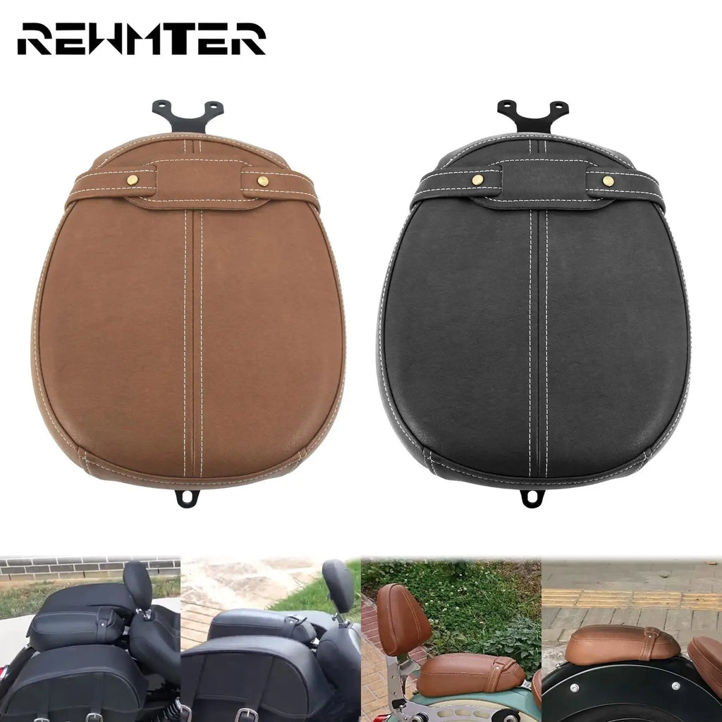 Motorrad Soziussitz aus Leder – Schwarzer/Brauner Beifahrersitz für Indian Scout & Scout Sixty (2015–2020)