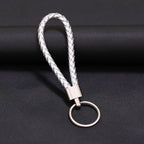 Geflochtener PU-Leder Schlüsselanhänger - Llavero de cuerda tejida más moderno como bolso y colgador de automóviles, llavero de cuero DIY para mujeres y hombres 