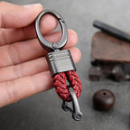 Handgeflochtener Leder Schlüsselanhänger mit Metallclip – Robuster Auto Keyring &amp; Gürtel-Keychain für Damen &amp; Herren 