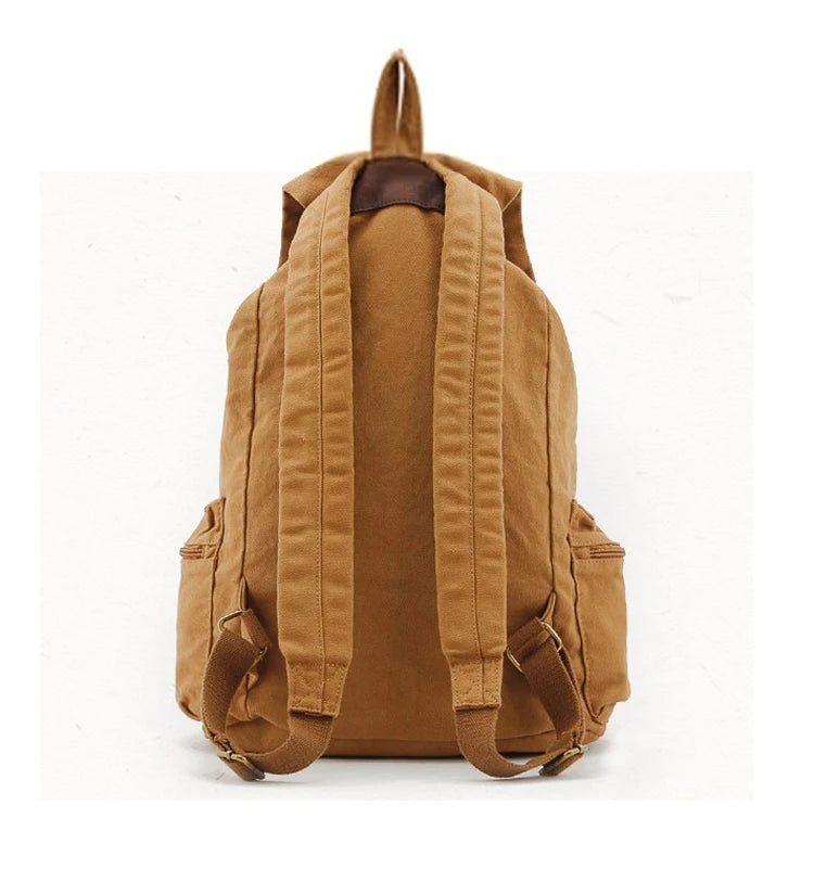MUNUKI Vintage Canvas Rucksack – Militärischer Retro Drawstring Rucksack für Schule, Alltag & Freizeit