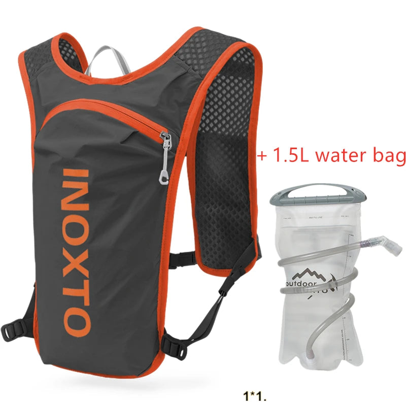 INOXTO Wasserdichter Laufrucksack 5L – Ultraleichte Hydration Vest mit 1,5L Trinkblase für Running, Trail & Mountainbike