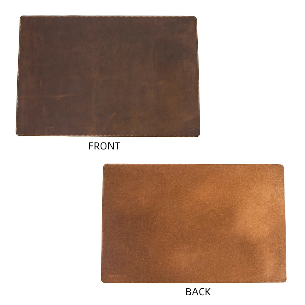 CONTACT’S FAMILY Mauspad & Schreibtischunterlage aus 100 % Nubukleder – Edle Leder Desk Mat für Büro, Laptop & Gaming