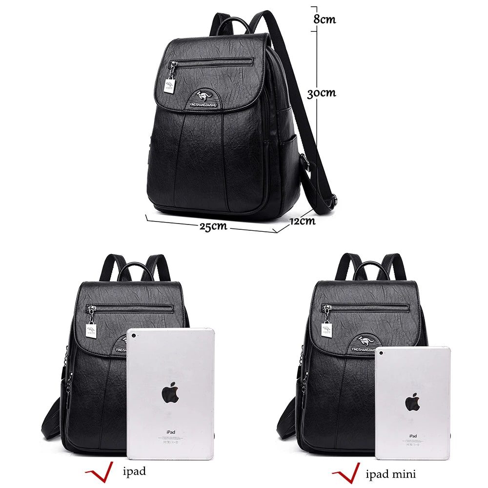 KMFFLY Damen Rucksack aus echtem Schafleder – Vintage Leder-Rucksack in 5 Farben, weich & elegant für Schule, Reise & Alltag