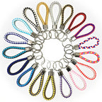 Geflochtener PU-Leder Schlüsselanhänger - Llavero de cuerda tejida más moderno como bolso y colgador de automóviles, llavero de cuero DIY para mujeres y hombres 