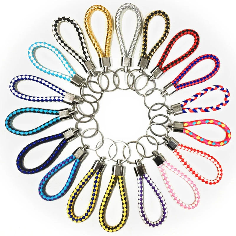 Geflochtener PU-Leder Schlüsselanhänger – Moderner Woven Rope Keychain als Taschen- & Autoanhänger, DIY Leder-Keyring für Damen & Herren