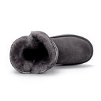 Damen Snow Boots aus echtem Leder & Naturfell – Klassische Winterstiefel aus Wildleder, warm gefüttert & wasserdicht