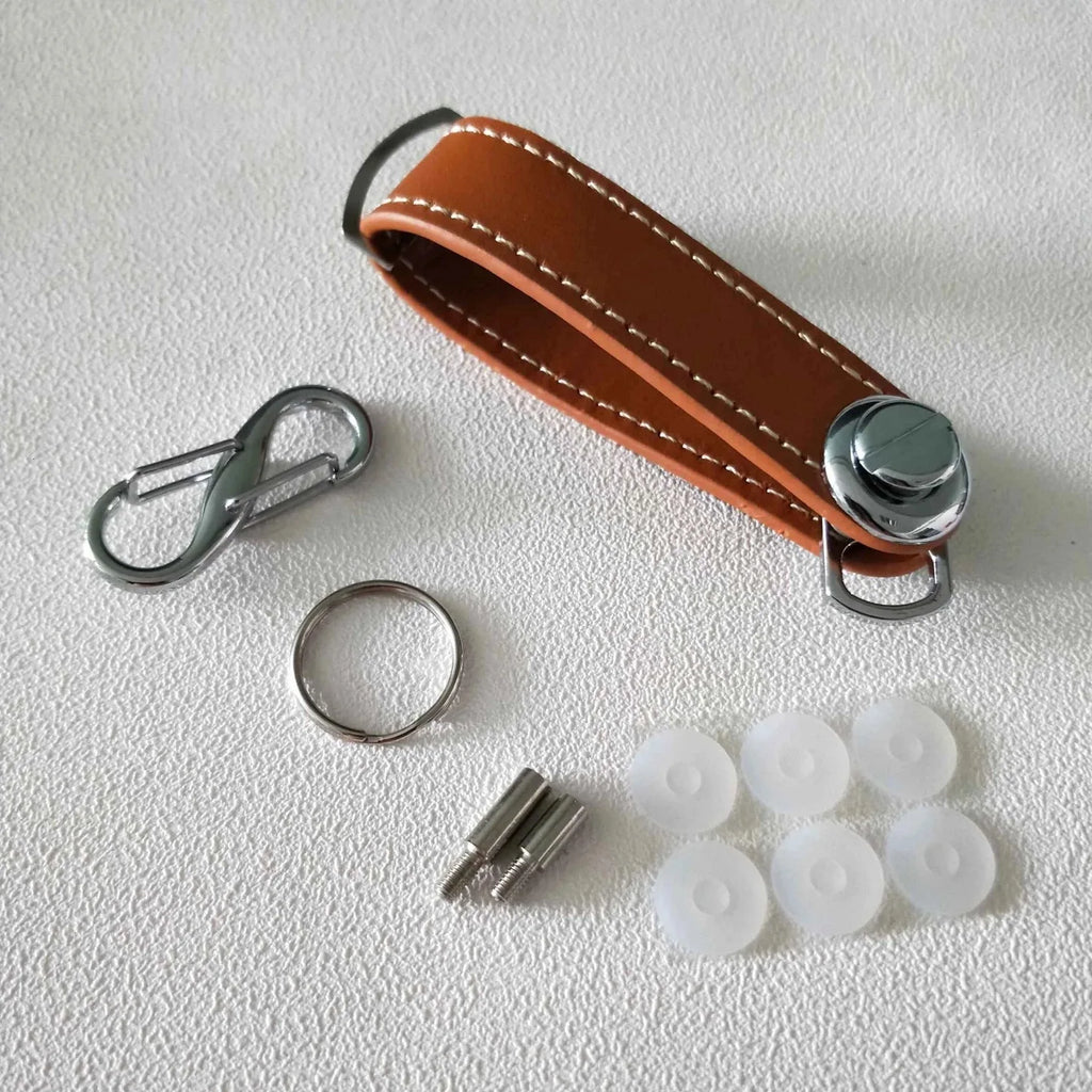 Autoschlüssel-Etui aus echtem Leder – Kompakte Key Pouch mit Karabiner, Schlüssel-Organizer & EDC Key Wallet im Business-Design