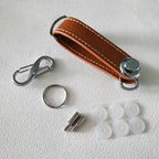 Autoschlüssel-Etui aus echtem Leder – Kompakte Key Pouch mit Karabiner, Schlüssel-Organizer & EDC Key Wallet im Business-Design