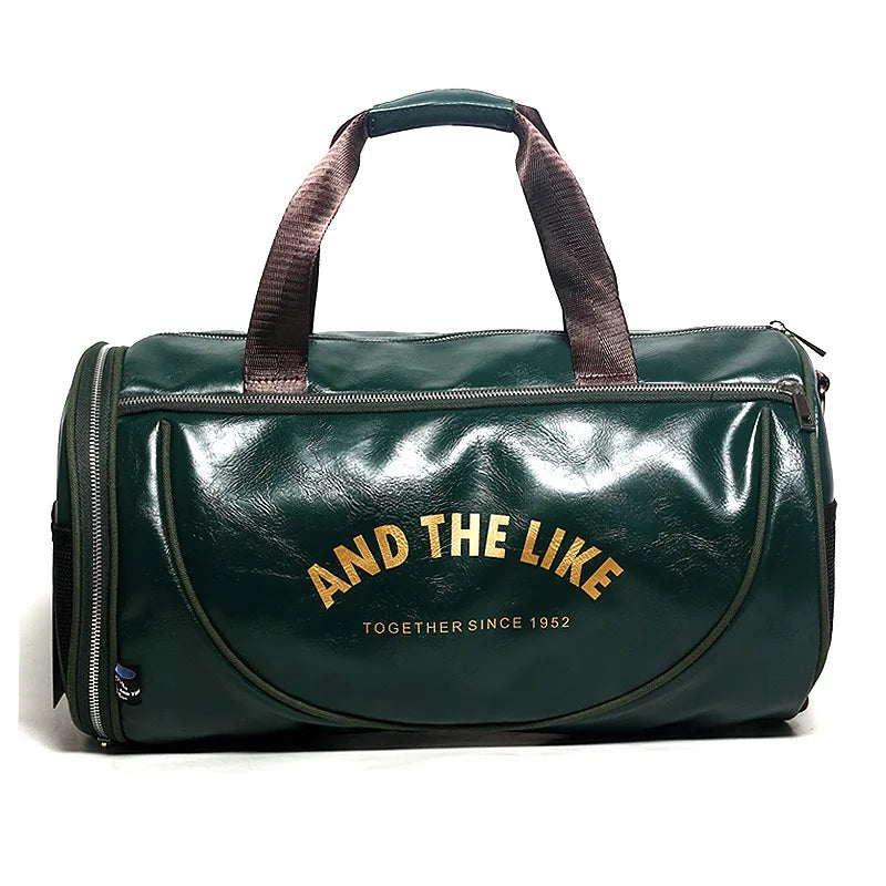 Wellvo Herren PU Leder Reisetasche – Modische Travel Duffle mit Schuhfach, leichte Schulter- &amp; Sporttasche für Reisen, Fitness &amp; Alltag 
