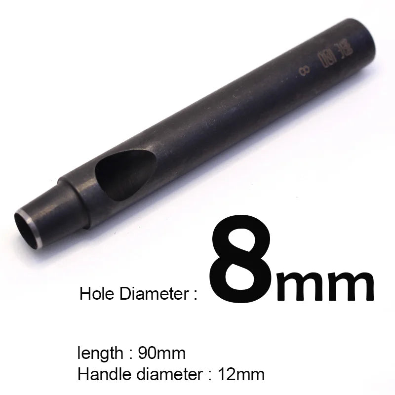 Professionelles Leder Lochstanzer Set 1–12 mm – Hochwertiges Rundloch-Punzierwerkzeug aus Carbonstahl für Gürtel, Wallets & Lederarbeiten