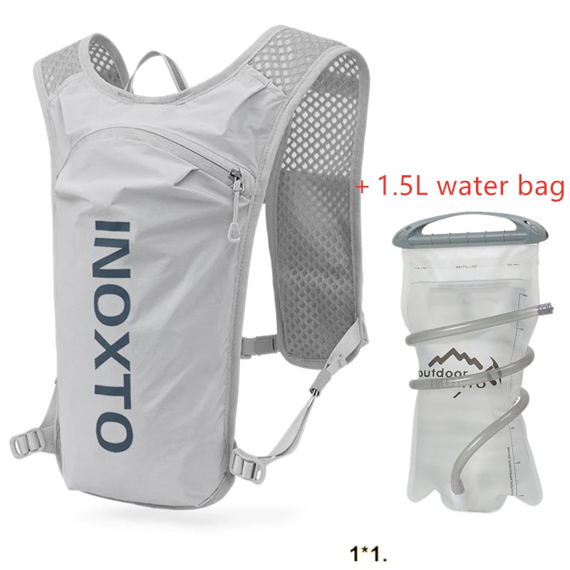 INOXTO Wasserdichter Laufrucksack 5L – Ultraleichte Hydration Vest mit 1,5L Trinkblase für Running, Trail & Mountainbike
