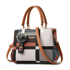 Elegante Designer Damenhandtasche aus PU-Leder – Messenger & Crossbody Bag mit Fell-Detail, Schulter- & Tote Bag