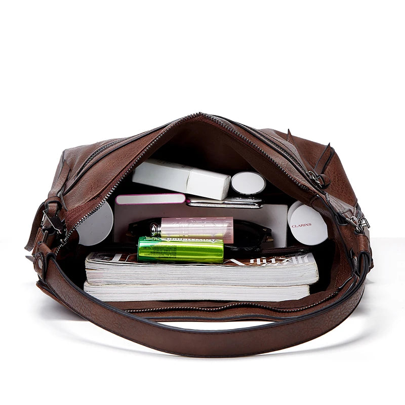 DIDA BEAR Damen Designer Schultertasche – Große PU-Leder Handtasche & Messenger Bag für Reisen und Alltag