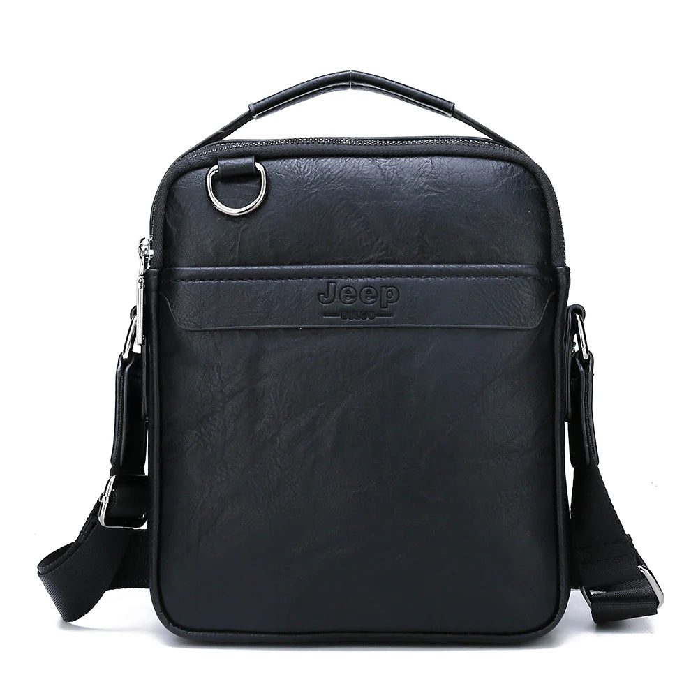 JEEP BULUO Herren 2-teiliges Messenger Bag Set – Split-Leder Schultertasche & Business Crossbody für iPad Mini