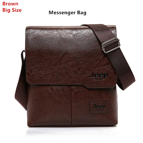 JEEP BULUO Herren PU-Leder Messenger Bag 2er-Set – Business & Casual Crossbody Schultertaschen für Männer