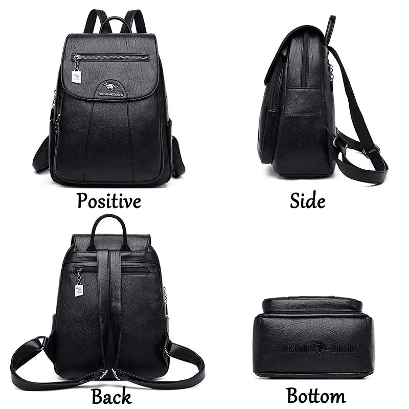 KMFFLY Damen Rucksack aus echtem Schafleder – Vintage Leder-Rucksack in 5 Farben, weich & elegant für Schule, Reise & Alltag