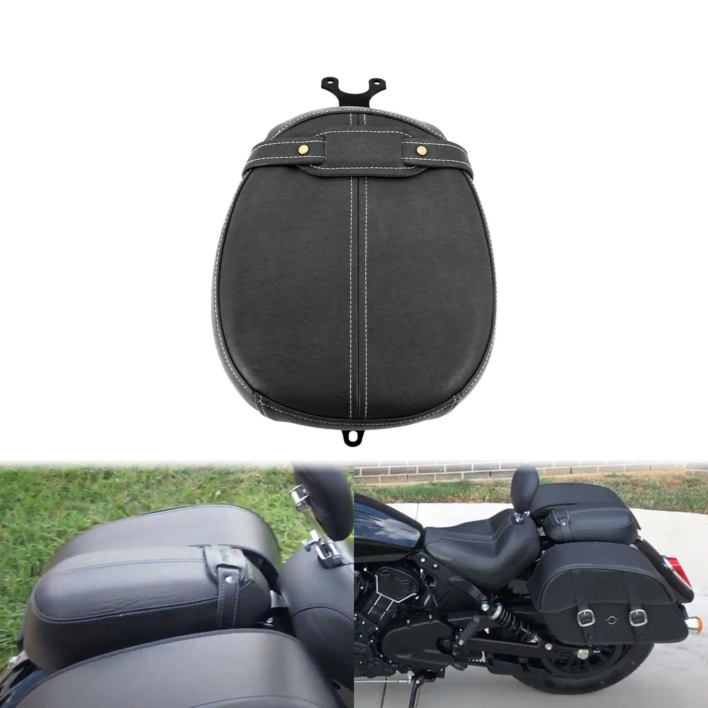 Motorrad Soziussitz aus Leder – Schwarzer/Brauner Beifahrersitz für Indian Scout & Scout Sixty (2015–2020)
