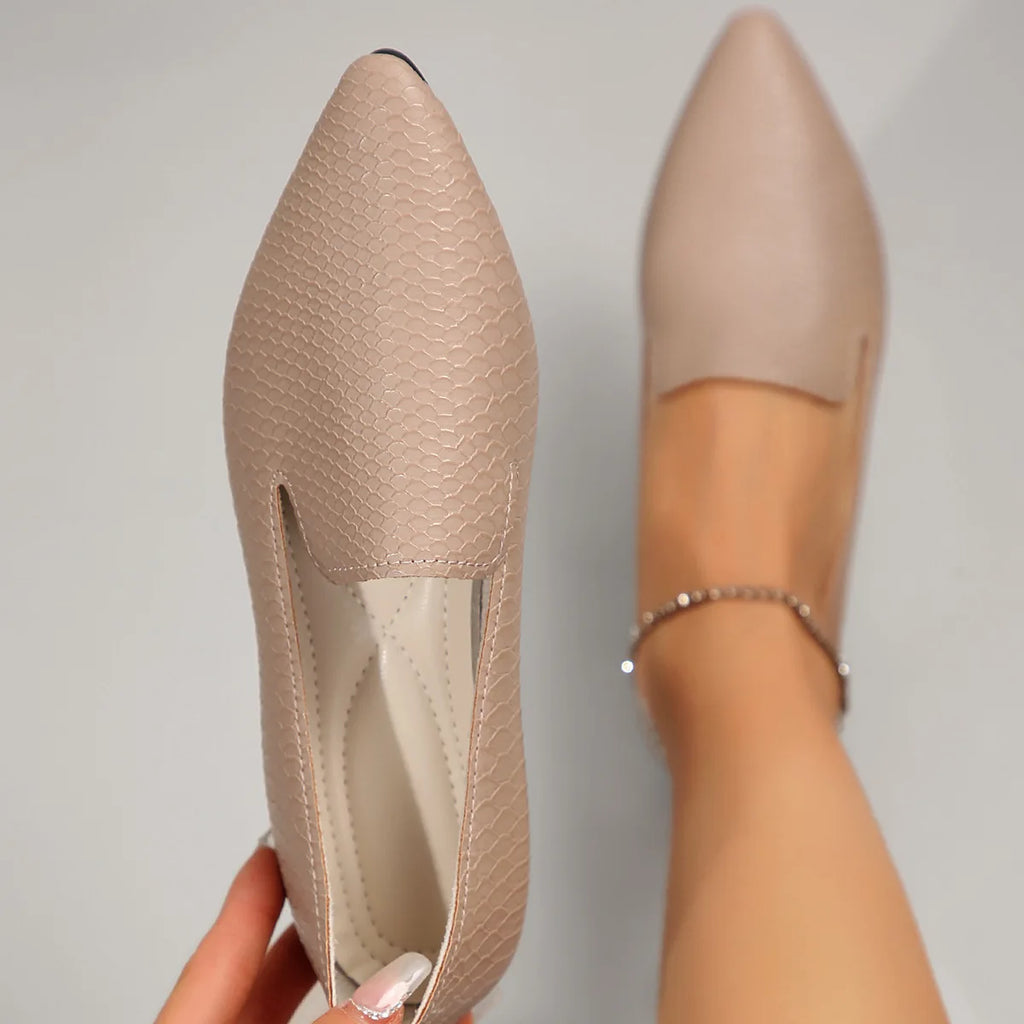 VKJF Ballerines plates pour femmes – Ballerines en cuir PU, mocassins à enfiler, chaussures plates décontractées avec peu d'absatz, Steinmuster, grande taille 33-44