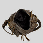 MR.YLLS Vintage Schultertasche für Damen – Bolso bandolera de cuero de PU con mehreren Fächern, Retro Y2K Motorrad-Tasche 2024