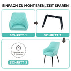 HOMAVO YZ8 2er Set Esszimmerstühle mit Armlehnen – Moderne Polsterstühle aus Stoff &amp; PU-Leder para Esszimmer &amp; Wohnzimmer