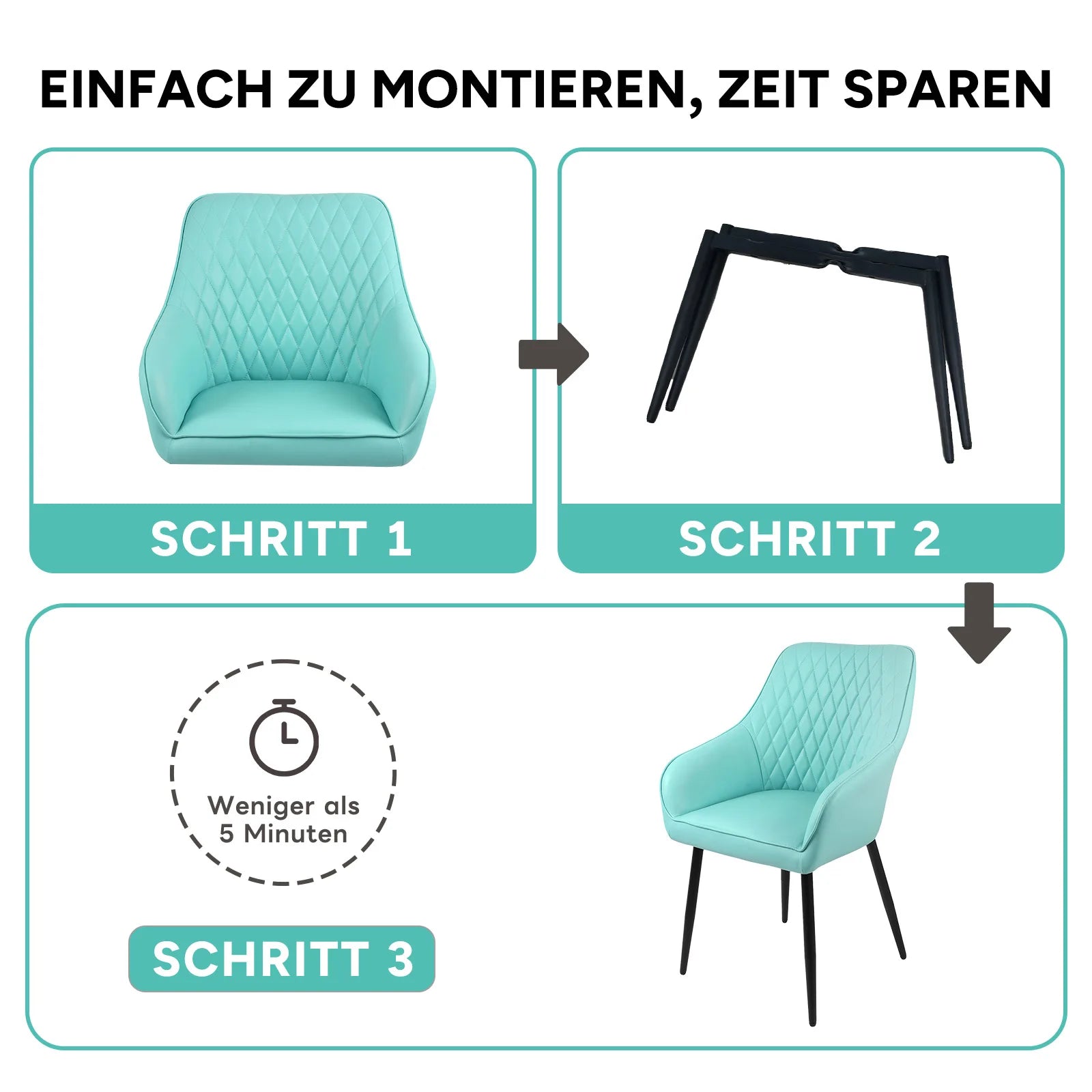 HOMAVO YZ8 2er Set Esszimmerstühle mit Armlehnen – Moderne Polsterstühle aus Stoff & PU-Leder für Esszimmer & Wohnzimmer