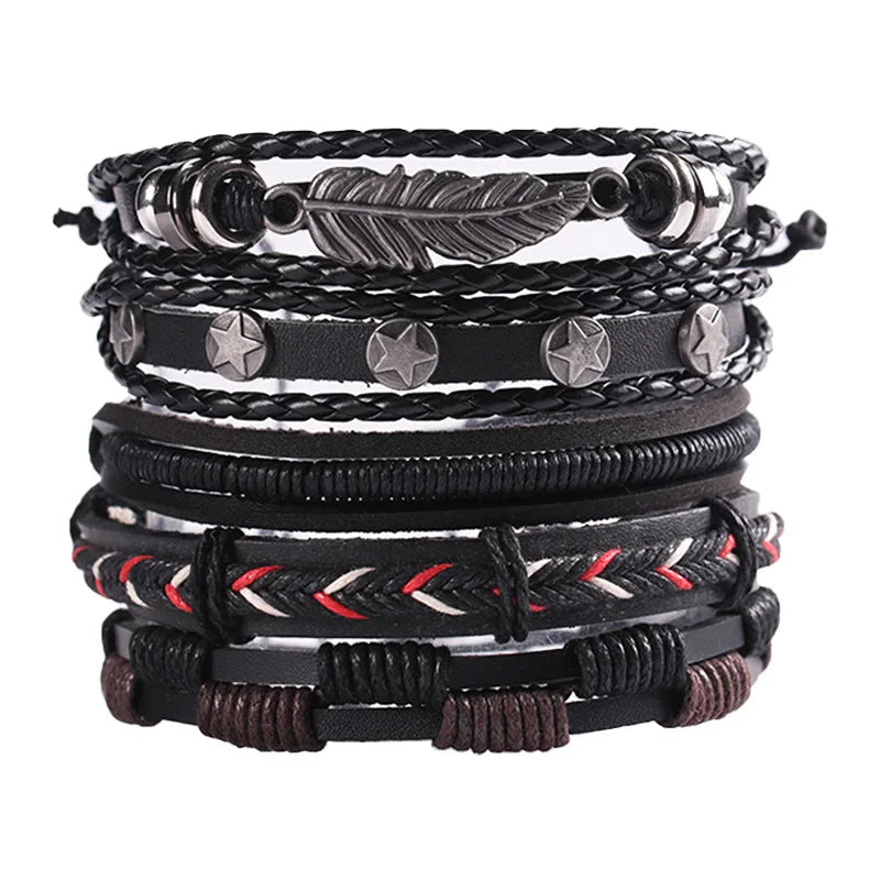 Viking Lederarmband mit Totenkopf – Verstellbares Herren- & Unisex Armband im Neo-Gothic Stil, Geflochtenes Lederarmband