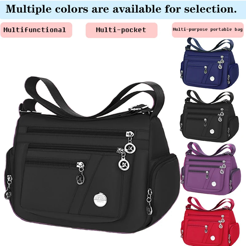 Damen &amp; Herren Nylon Handtasche – Oxford Stoff Schultertasche, bolso cruzado con múltiples fundas para todas las etiquetas y viajes