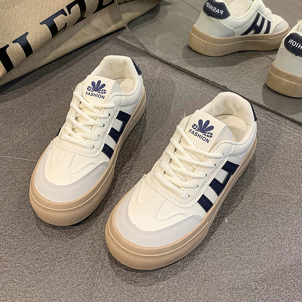 Damen Plateau Sneaker – Chunky Outdoor Trainer mit Höhenerhöhung aus Velours-Optik pour Frühling &amp; Herbst 